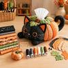 Quilted Tissue Cover Pattern Box DIY Sewing Kit, Halloween Theme, Patchwork Fabric Craft Creative Gift for Her Set, Handicraft Cover, Home And Haunted
