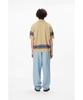 Sun Love Border Crochet Knit Polo Beige