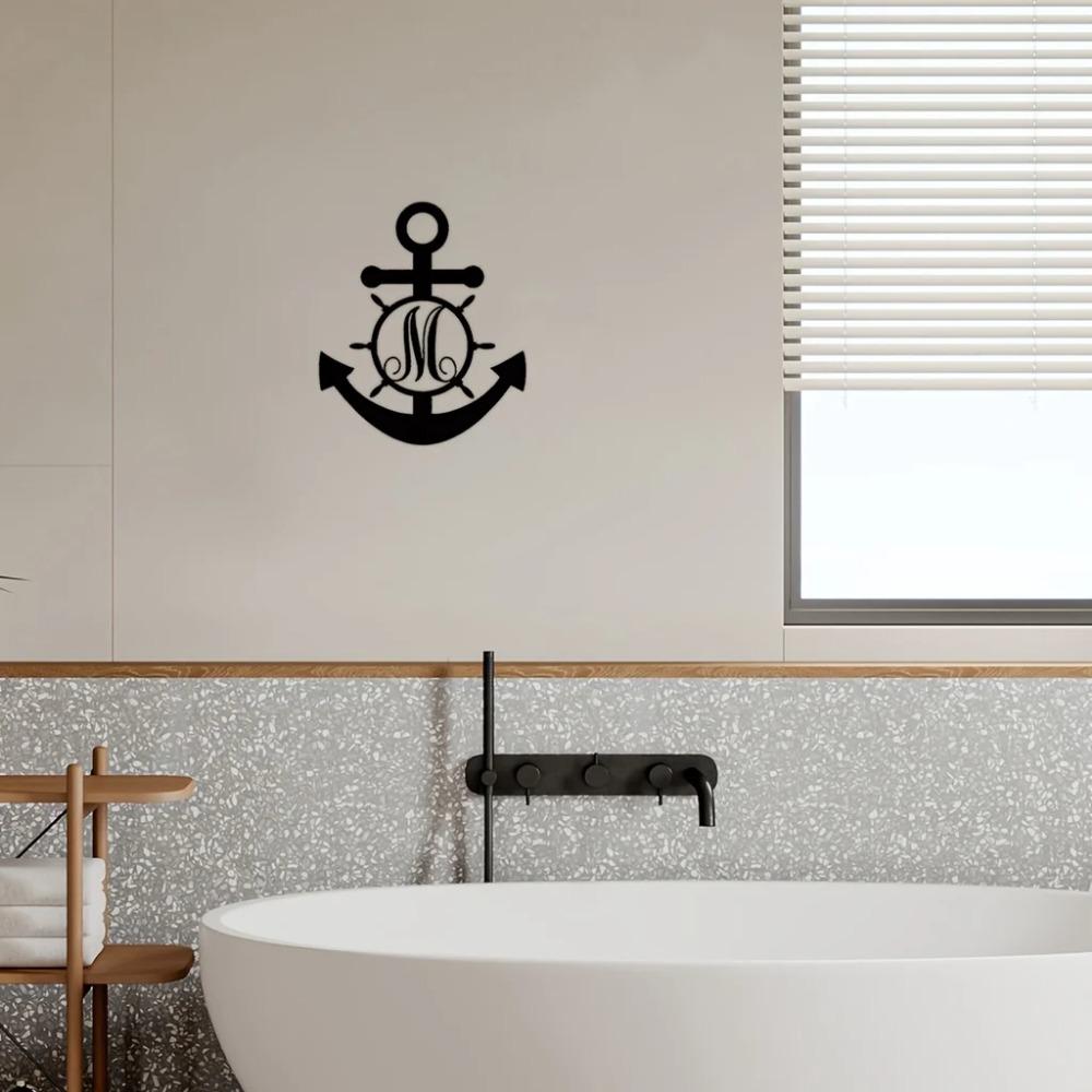 1 stk Anker Metall Veggdekor – Moderne Kunst for Hjemmet, Stilig Halloween & Interiørdekorasjon, Elegant Metall Veggkunst for Ethvert Rom