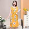 Summer Middle-Aged Elderly  Silk Women's Dresses Large Size Mother's Casual Homewear