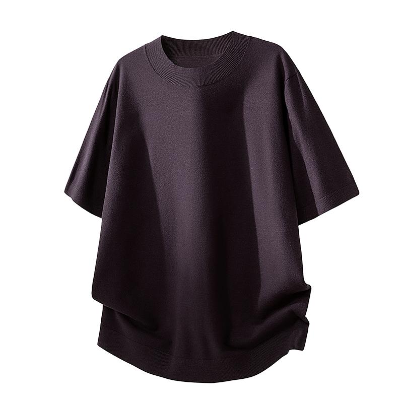 Short-sleeved Sweater Men's T-shirt Men's Round Neck Minimalist Casual Short-sleeved Men's Comfortable Nylon Cotton T-shirt