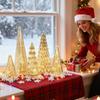 desktop LED Christmas Tree statue Ornaments Acrylic Home decoration Table Centerpieces Small Christmas Tree figurine with Lights