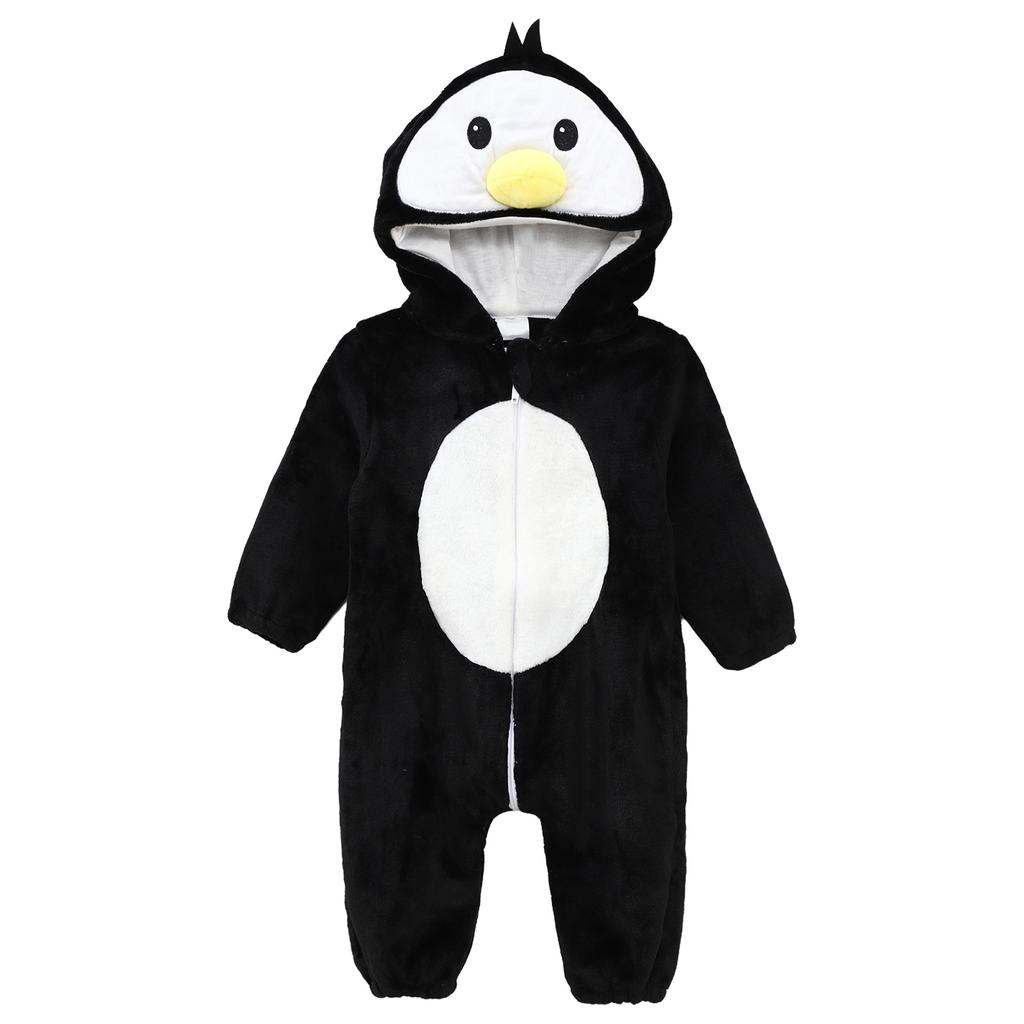 Unisex Toddler Baby Animal Jumpsuit Long Sleeve Zip Up Cute Cartoon Hooded 3D Tail Cosplay Costume
