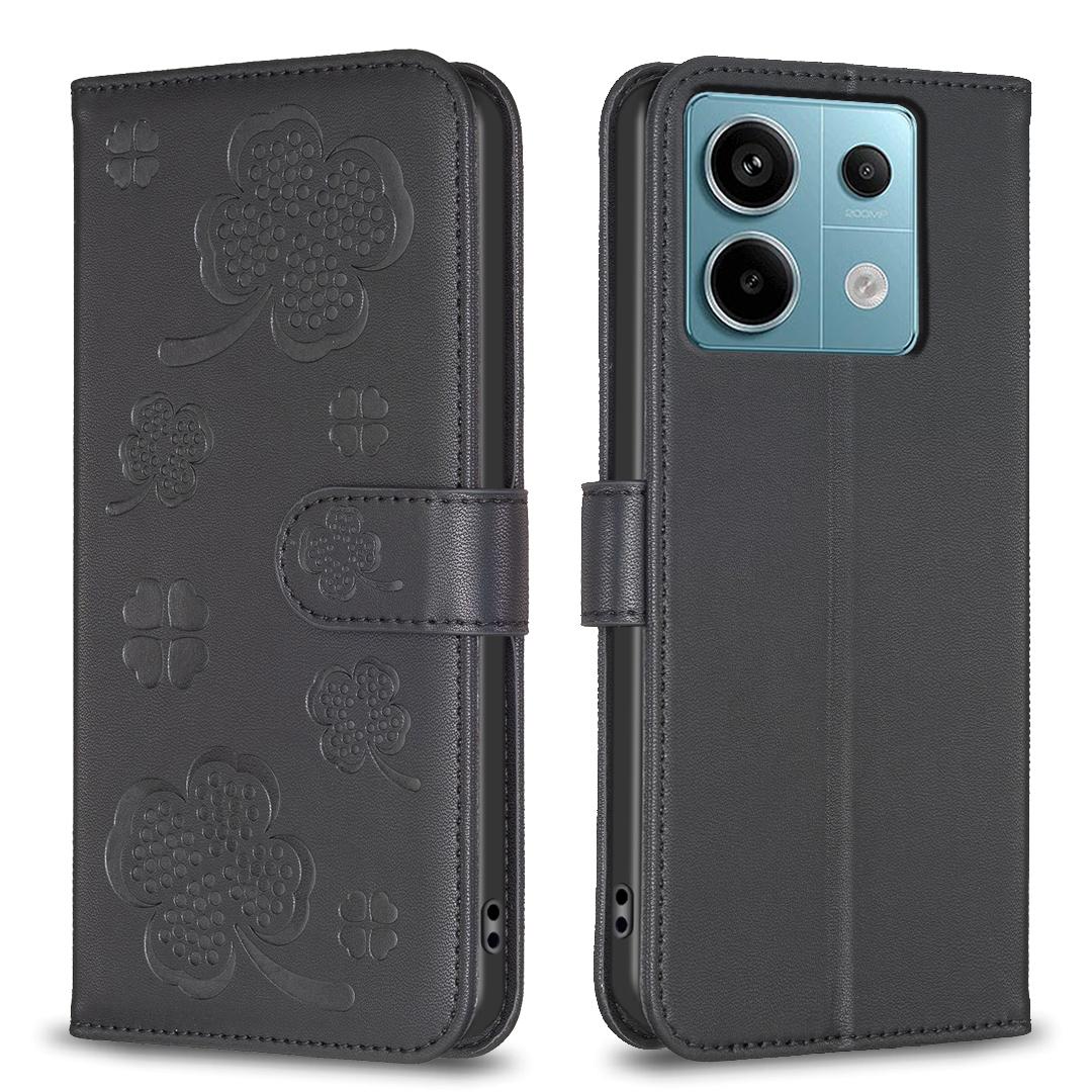 

For Xiaomi Redmi Note 13 Pro 4G/Poco M6 Pro 4G Case Clover Pattern Magnetic Buckle Flip Phone Cover A