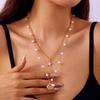 Bohemian Handmade Braided Beaded Seashell Starfish Pendant Clavicle Chain Necklace Women Beach Vacation Jewelry Accessories