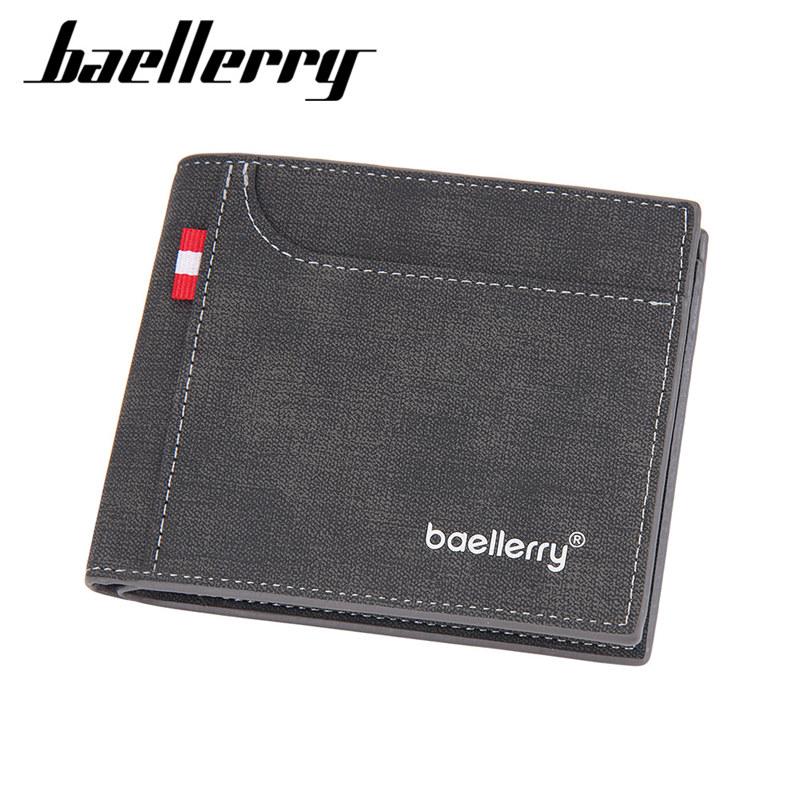 Baellerry Artificial Leather Men Fashion Wallets Vintage Design Card Holder for Man Male Business Purse Classic Short Wallet GZW