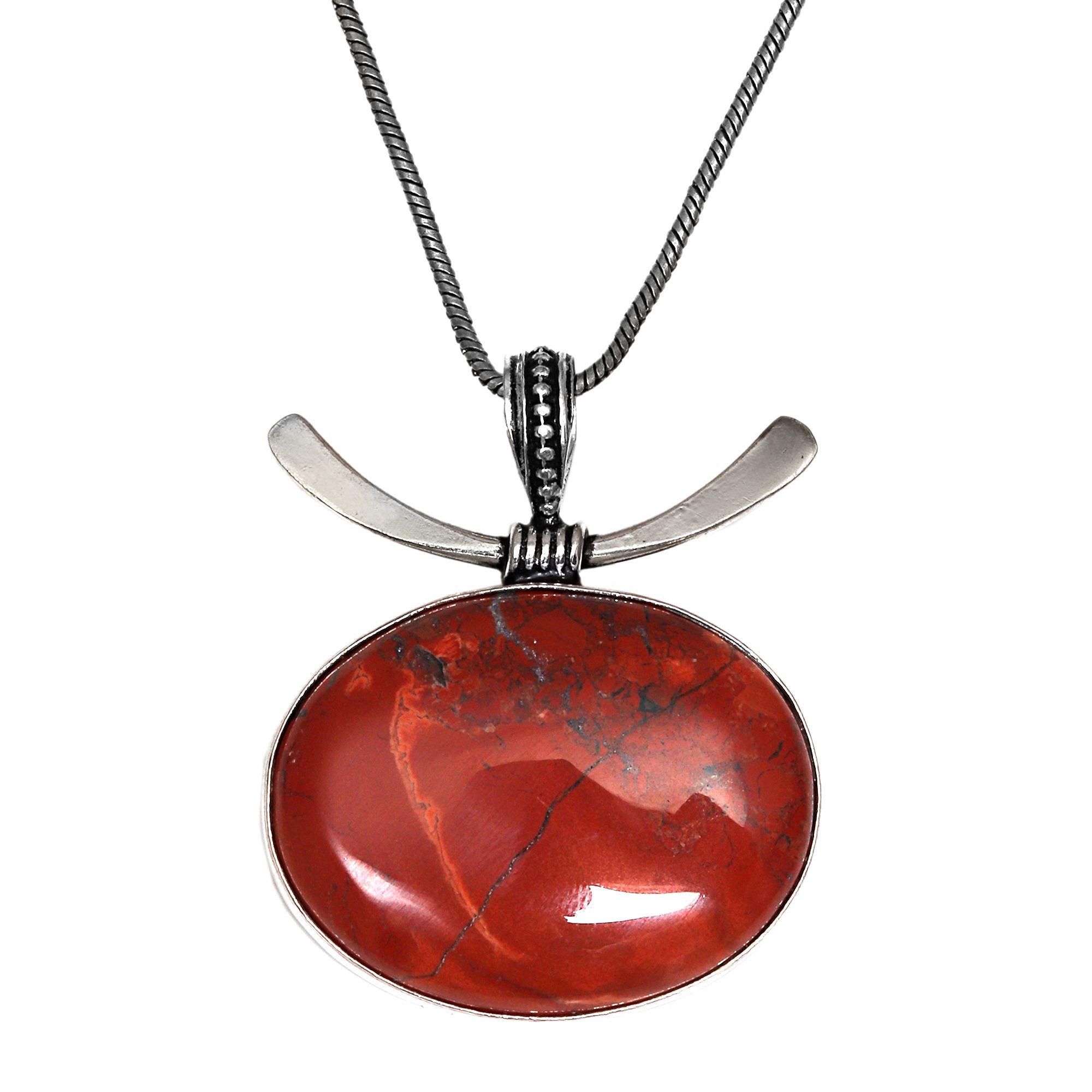 

Red Jasper Gemstone Handmade Women s Unisex Silver Jewelry Pendant 1.75 1.75 in червоний