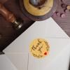 Round Cowhide Paper Thank You Stickers for Business Gift Packaging and Decorations