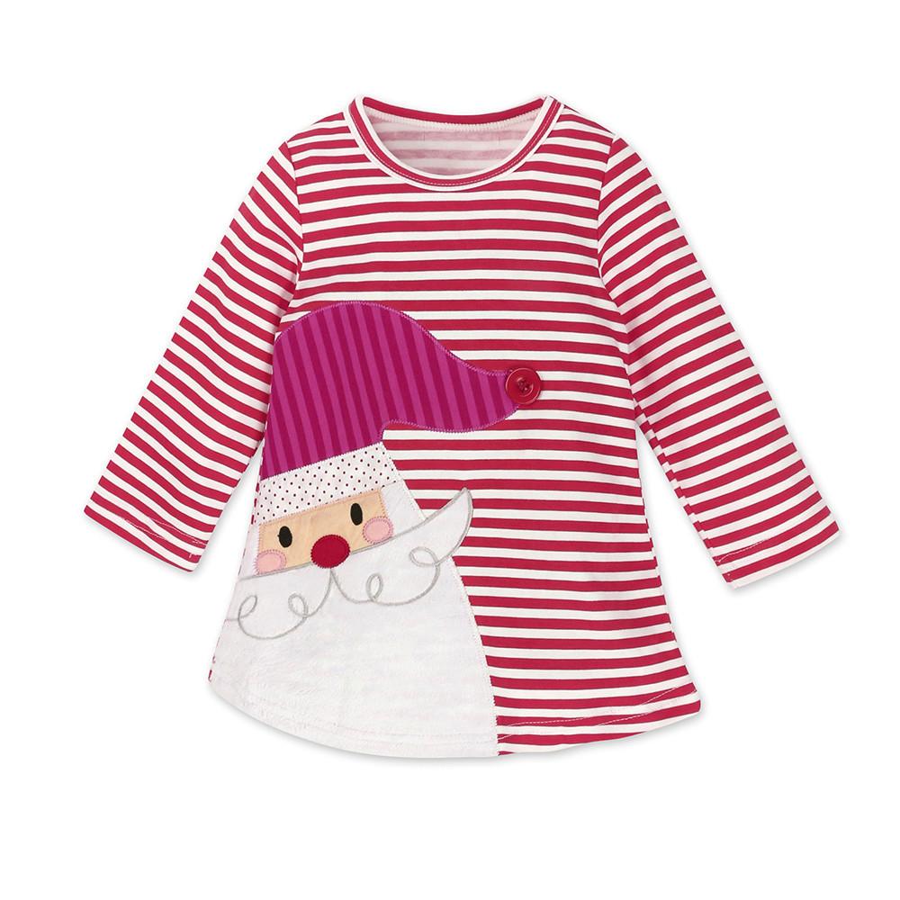 Toddler Kids Baby Girls Santa Deer Striped Princess Dress Christmas Outfits Set
