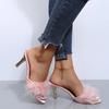 2025 New Summer Style Fashionable Comfortable Elegant Casual and Versatile Furry Sandals and Slippers Sexy High-heeled Slippers
