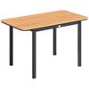 Garden Dining Table for 6, Composite Wood, Metal Frame, 127 x 70 cm, Brown