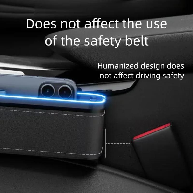 Seat Gap Storage Box For BYD Sealion 7 07 EV 2024 2025 2026 LED Light 2 USB Crevice Organizers With Cup Holder Car Accessories