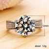New Women Wedding Rings with 12mm Crystal Cubic Zirconia Simple and Elegant Design Anniversary Party Luxury Ring Lady Jewelry