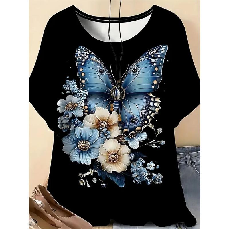 3D Printed Flower Pattern Summer Women's T-shirt Is Breathable, Fashionable and Versatile
