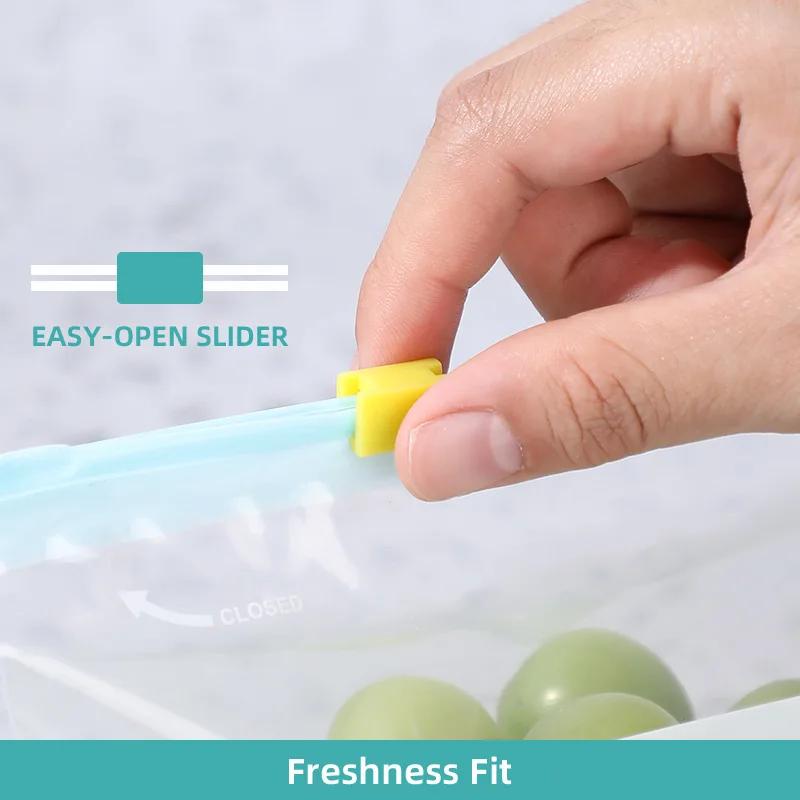 Zipper Sealed Bag Food Grade Fresh-keeping Bag Household Refrigerator Storage Food Packaging Sealing and Compact Bag Reusable