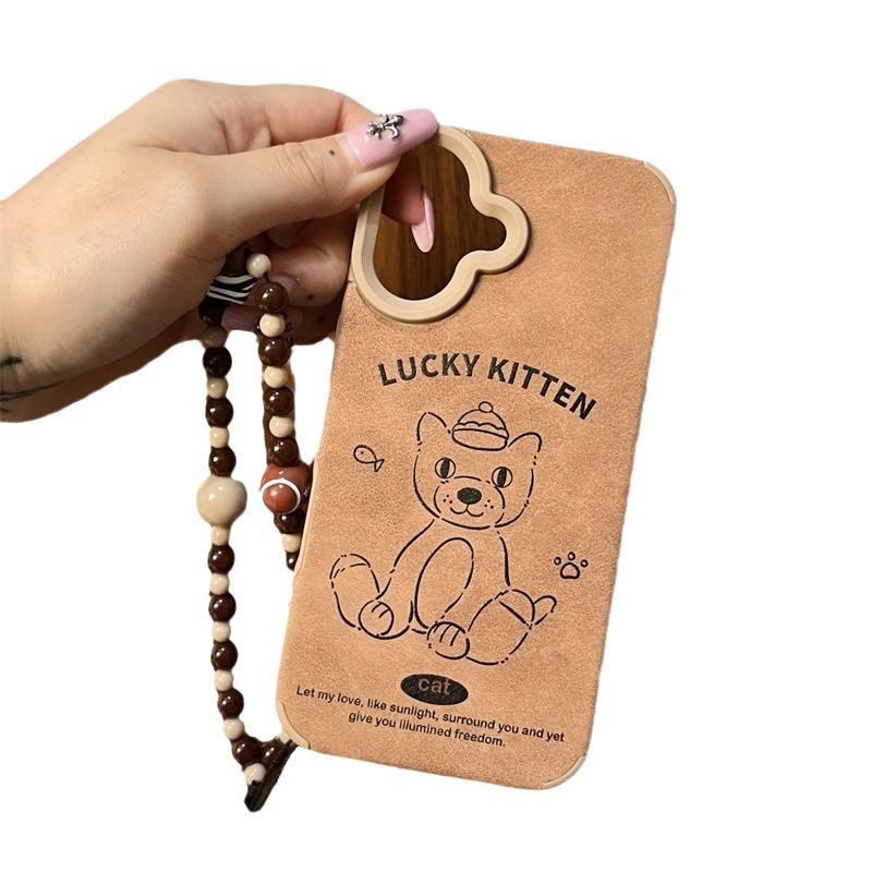 Autumn and Winter Fun Cartoon Cute Creative Niche Ins Velvet Line Cat for Apple 16promax