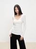 Gentle & Sweet Early Spring V-neck Slim Fit Women's T-shirt
