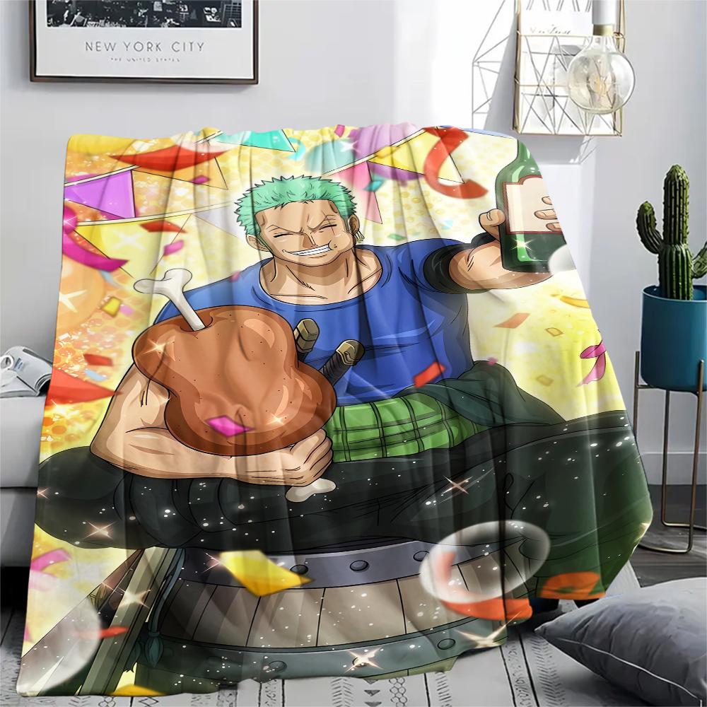 Manta de Franela con Estampado de Personaje de One Piece, Alta calidad Cómoda para Todas las Estaciones, Decoración del Hogar, Calidez y Comodidad, Perfecta para Regalos de Navidad