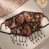 Strass Damen Schleier Maske Atmungsaktives Netz Quastenmaske Elegante Cosplay Maske Kostümzubehör