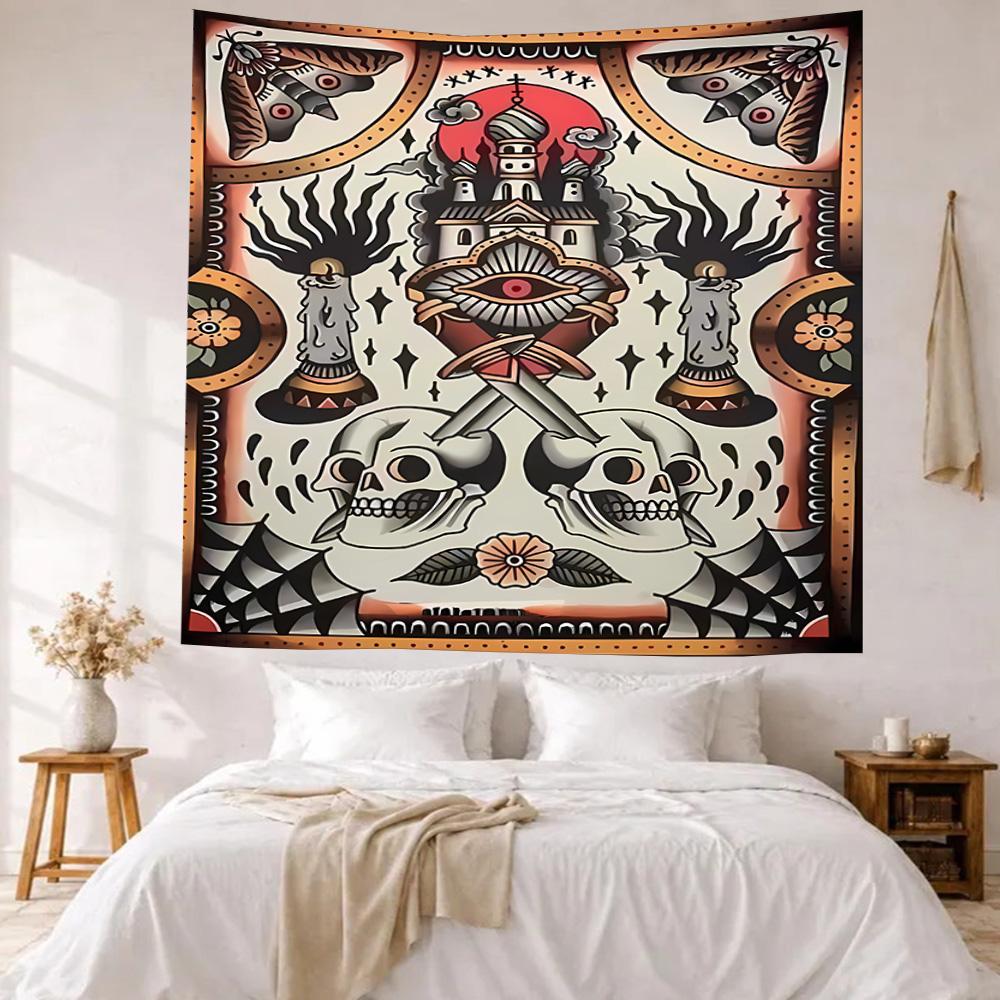 Tattoo Style Wall Decor Tapestry Art For Pet Memorial Birthdaywedding Party Backdrop Family Gift