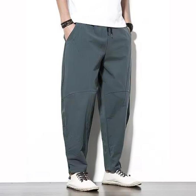 Pantaloni Uomo Larghi Casual Pantaloni Maschili Gamba Larga Morbidi Pantaloni da Tuta Estivi Cinesi Jogger