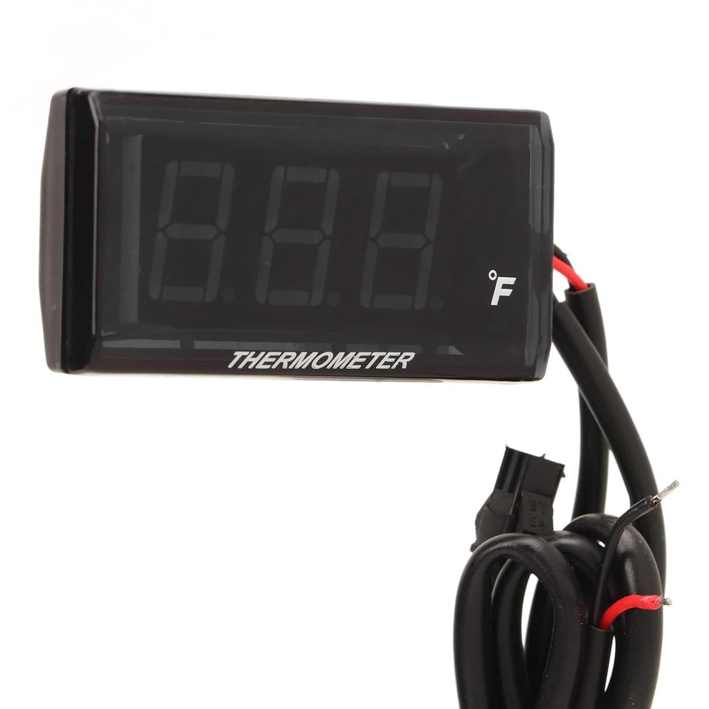 Motorcycle Water Temperature Gauge Water Temperature Meter, High Precise Ultra Thin Fahrenheit Thermometer LCD Display ABS Housing Water Temp Meter