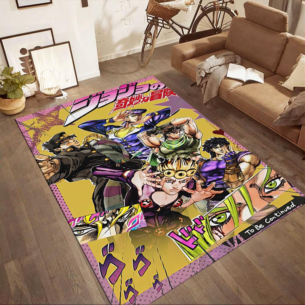 Jojo S Bizarre Adventure 5 Square rugs are a great choice for living rooms, bedrooms, home décor, and as gifts