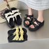 Fairy Wind Bow Wearing Cool Slippers Female 2025 Summer Korean Version Versatile Thick Bottom Open Toe Casual Sandals
