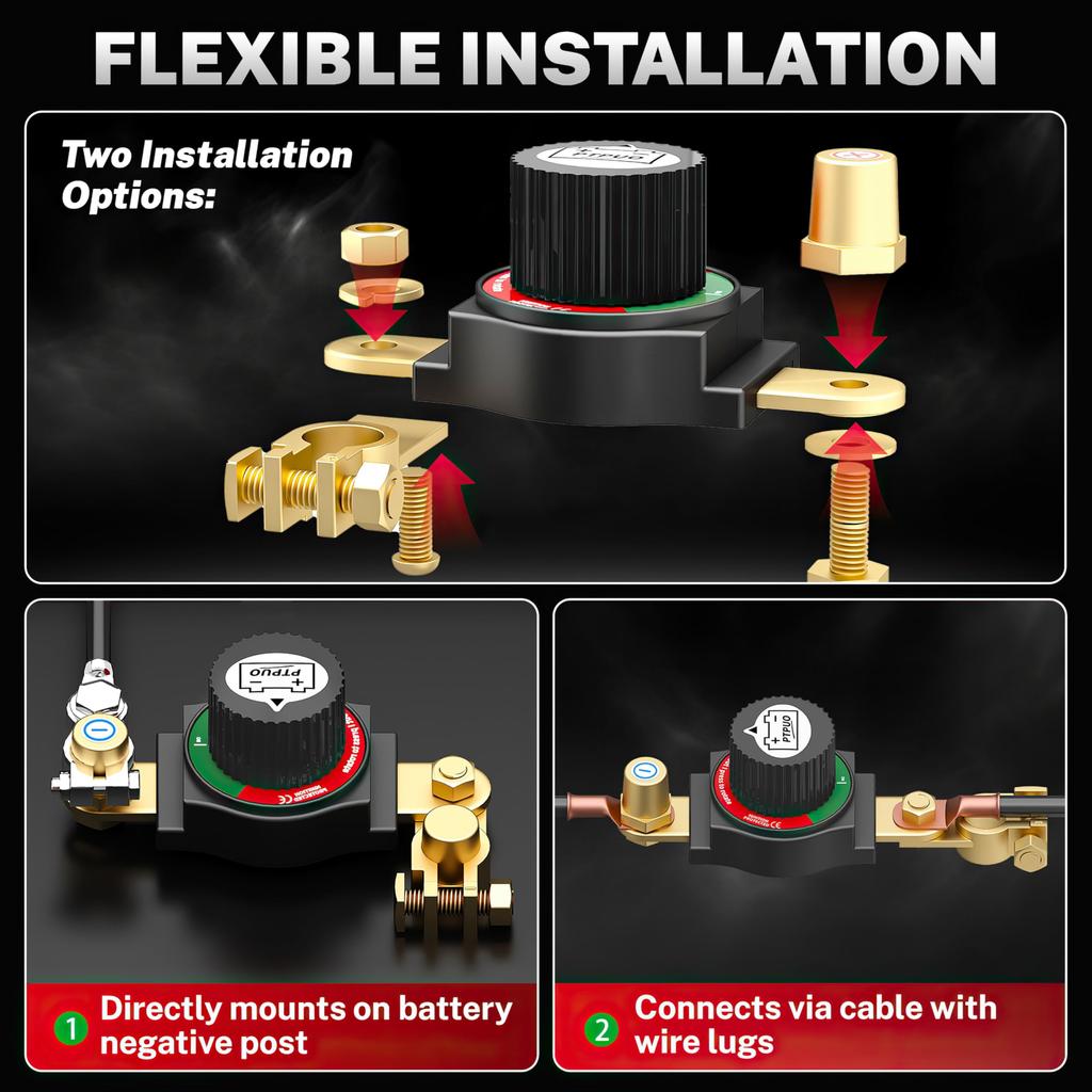Autobatterie Trennschalter Manuell Automatisch Schutzschalter Anti-Stromausfall Leckageschutz Universal Autoteile 12V-48V