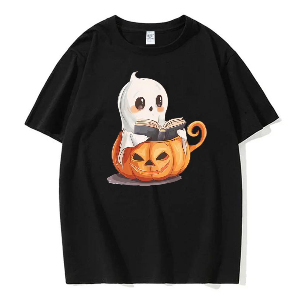 Book Lover Tshirt Boo Reading Books Tshirts Bookish Halloween Women Tshirts Halloween Teacher Gift Clothes Librarian Halloween