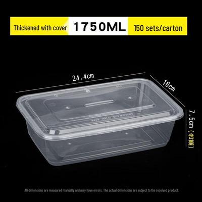 Disposable Transparent Rectangular Takeaway Containers with Lids