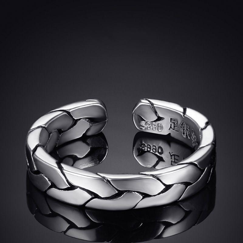 

Buyee 925 Sterling Silver Sweet Ring Finger Elegant Knit Shape Simple Open Ring for Woman Men Fashion Party Fine Jewelry Circle resizable