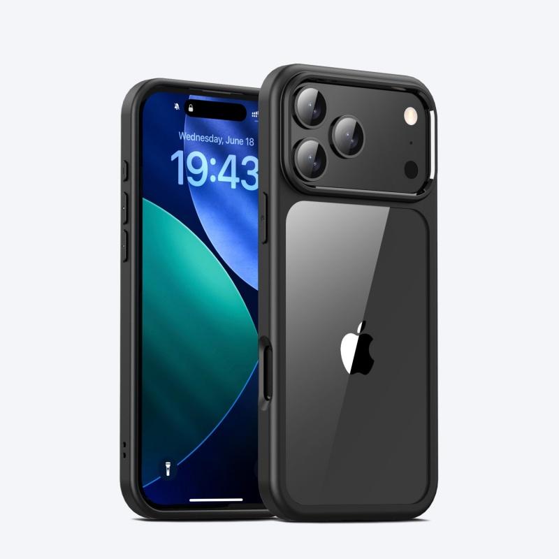 

Чехол для iPhone 17 Pro Max 17 Air 17 17 Pro Прозрачный Чехол для Телефона Мужской Тонкий Ударопрочный Защитный Прозрачный Жесткий ПК Задняя Крышка iPhone 17 Pro Max чёрный