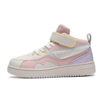 Li Ning Comfortable Mid-Top Sports Casual Shoes Kids Sneakers Pink YKCS154-12