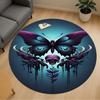 1PC Butterfly Skull Gothic Round Chair Mat Area Rug - Non-Slip, Floor Mat for Office, Bedroom, Home Decor Christmas Gift C0528060