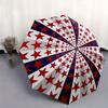 Starburst Pattern Automatic Folding Umbrella  8 Ribs, Durable Iron Frame, Bright Color Pattern Compact Travel Umbrella, Suitable for Outdoor