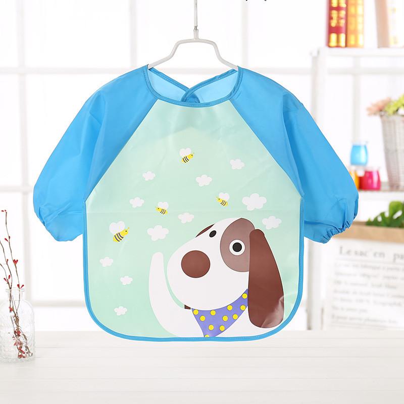 Bear Frog Cute Deer Elephant Owl Animal Print Baby Long Sleeved Bib Waterproof
