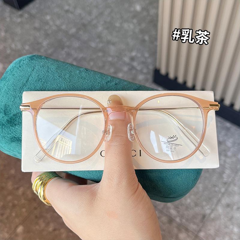 Campus Style Glasses Frames  Material Anti Blue Light Eyeglass Frames For Women Round Shape Men Glass