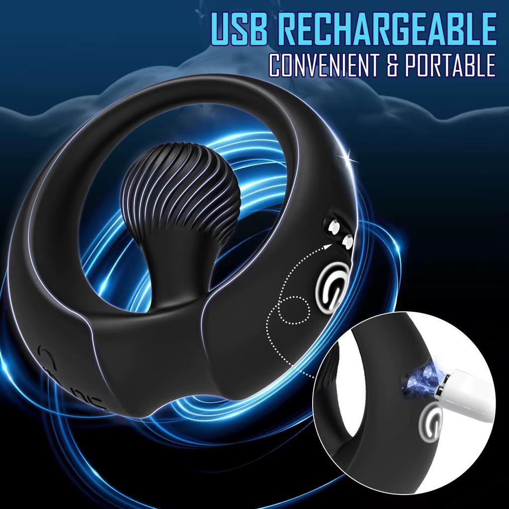 Male Vibrating Cock Ring Penis Ring Vibrator for Men Delays Ejaculation, Prolongs Erection Male Sex Toy
