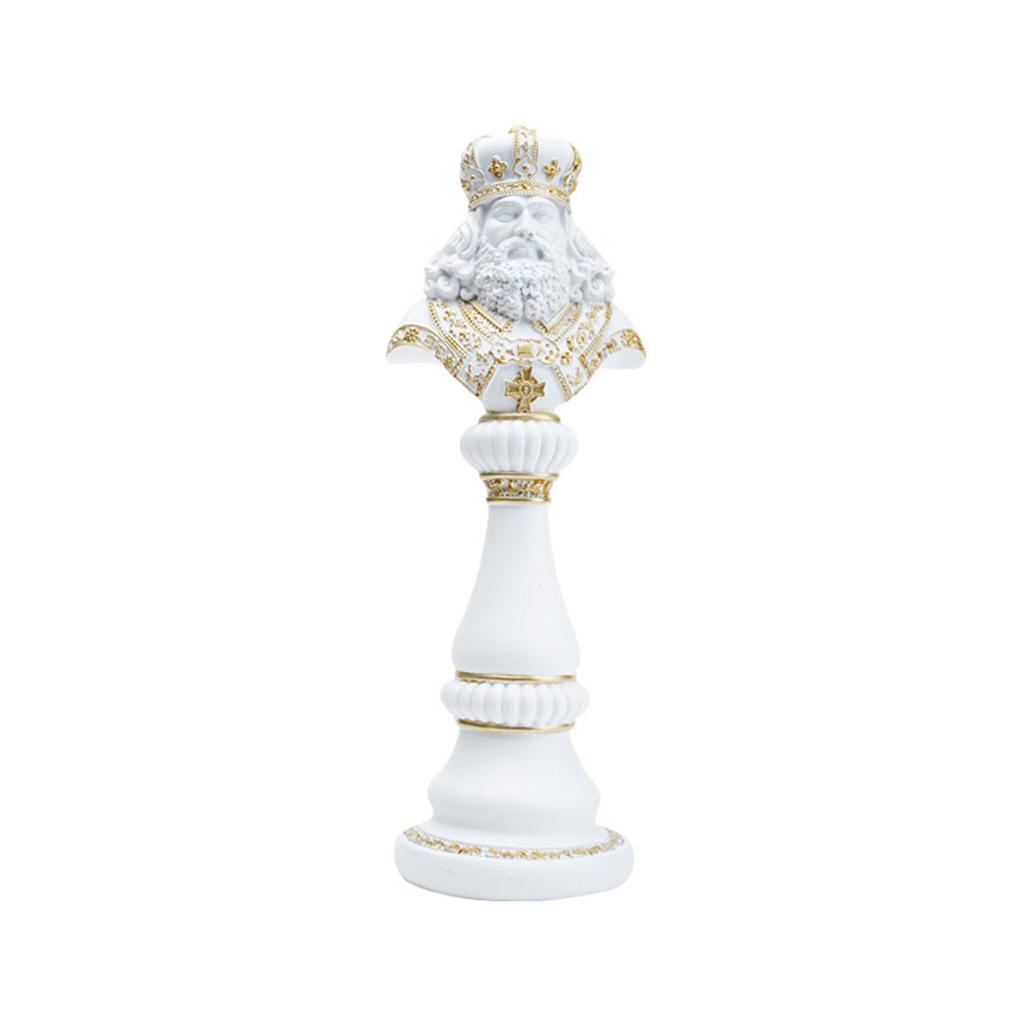 Elegant Schackstaty Drottning/Kung/Häst Dekorativ Resin Skulptur i Svart/Vitt för Hemkontor och Studierumsdekoration