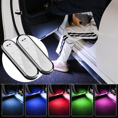 1/2pcs Auto Open Door Safe Anti-collision Warning Signal Lamp Car Door Lights LED Welcome Light Magnetic Control USB Charging