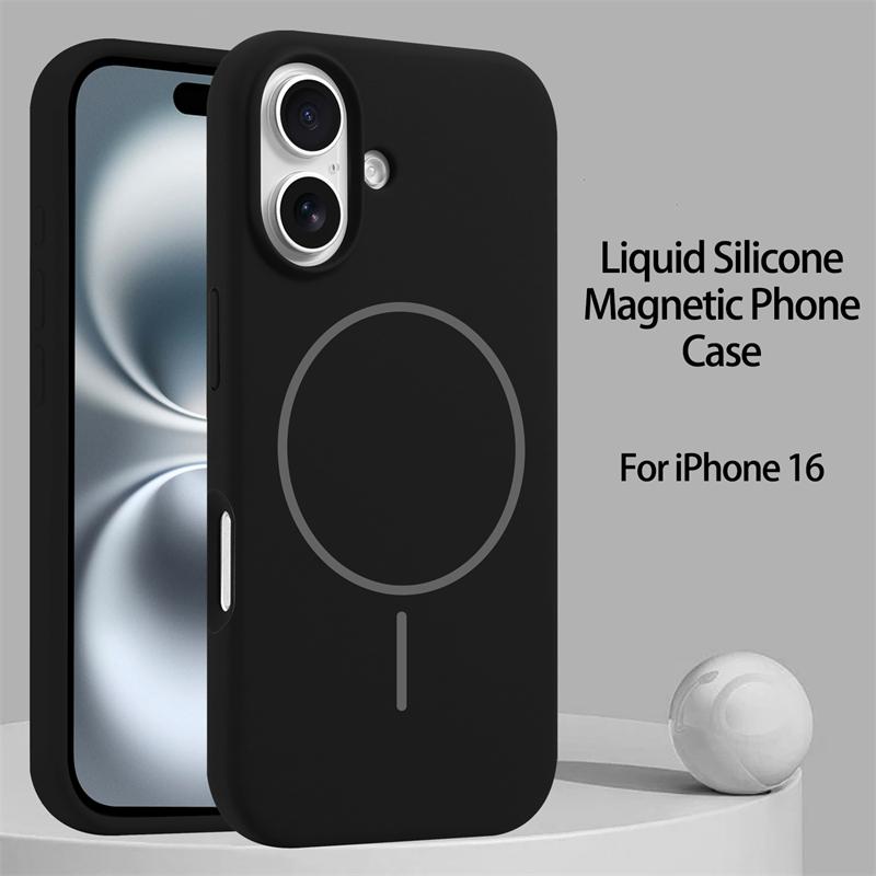 Luxury Liquid Silicone For Magsafe Magnetic Wireless Charger Case For For Iphone 16 15 14 Plus 13 12 Pro Max Shockproof Soft Cover