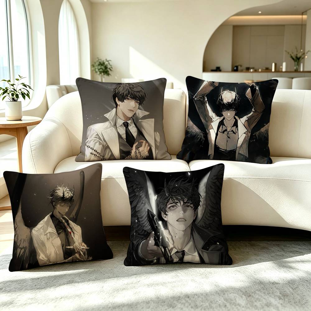 K-Kim Dokja ORV Webtoon Square Double-Sided printed Pillow Case Bedroom Bedside Pillow Sofa Cushion Cover