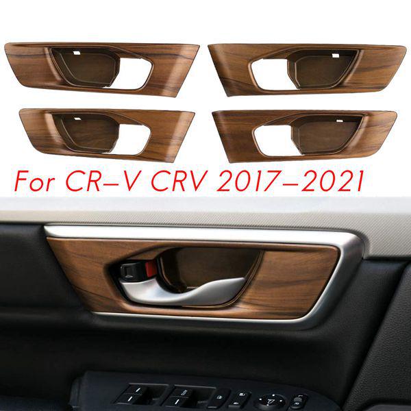 Wood Grain ABS Interior Door Handle Cover Set for Honda