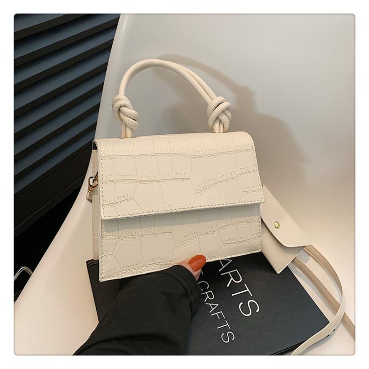 Single Texture Stone Shoulder Crossbody Bag Solid Color Handbag Women Gifts