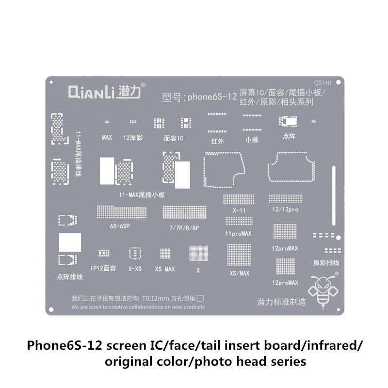 QIANLI Bumblebee Planting Tin Steel Mesh for Phone 6 To 14 Series CPU1-CPU2 A8-A14 Hard Disk Face ID Repair Stencil