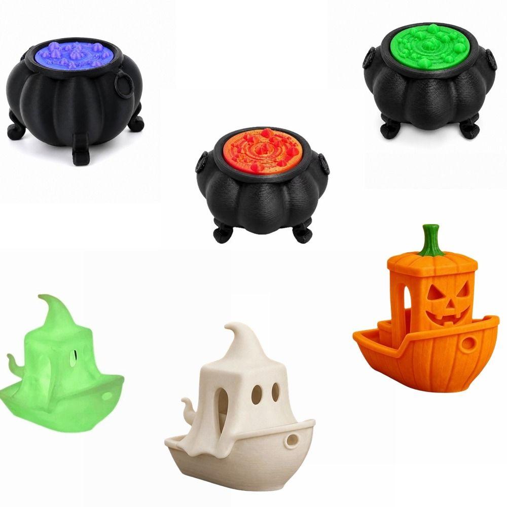 Novelty Halloween Ornaments Decoration 3D Printed Pumpkin Statue Funny Witch Pot Sculpture Fidget Clicker Halloween Party
