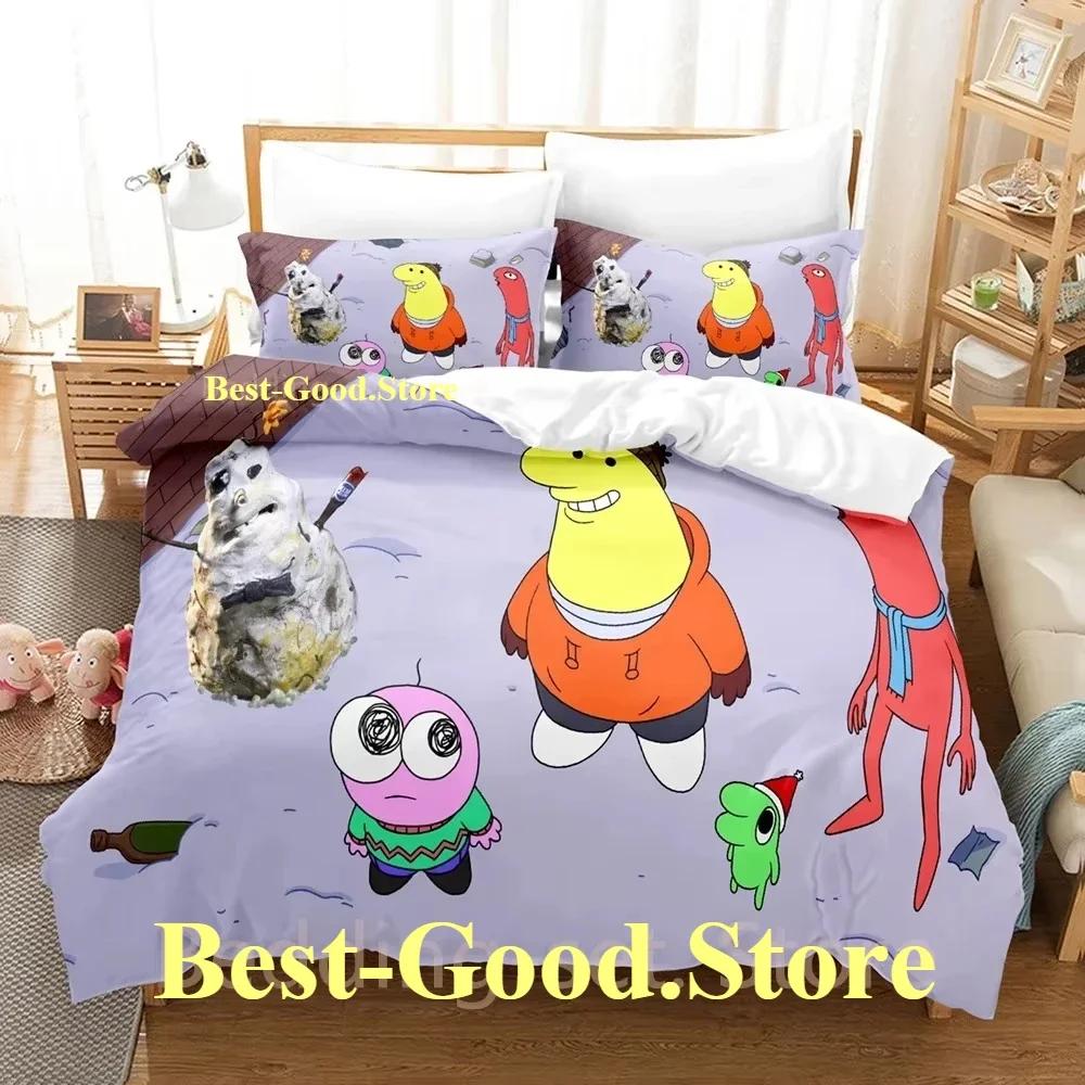 Smiling Friends Bedding Set Single Twin Printed Bed Set With Pillowcase Bed Duvet Cover Single Double Queen Super King Size