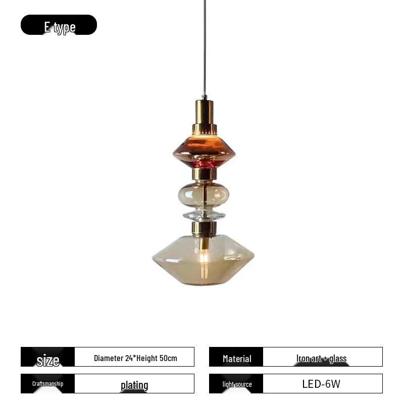 Modern European Glass Chandelier for Restaurant, Bedroom, or Stairwell