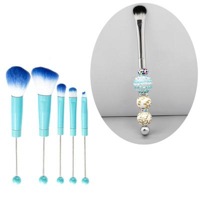 5 ks/sada štětců na make-up s kovovou rukojetí, štětec na make-up s korálky a měkkými štětinami pro DIY make-up, doplňky pro líčení očí
